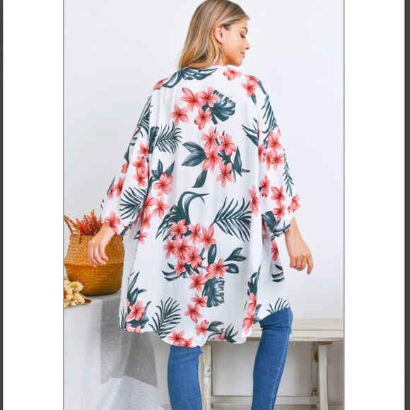Kimomo With Sleeves Floral Boho Chic Festival S-2XL - Picture 8 of 9